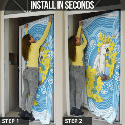 World Diabetes Day Australia Door Cover Yellow-crested Cockatoo Golden Wattle Aboriginal
