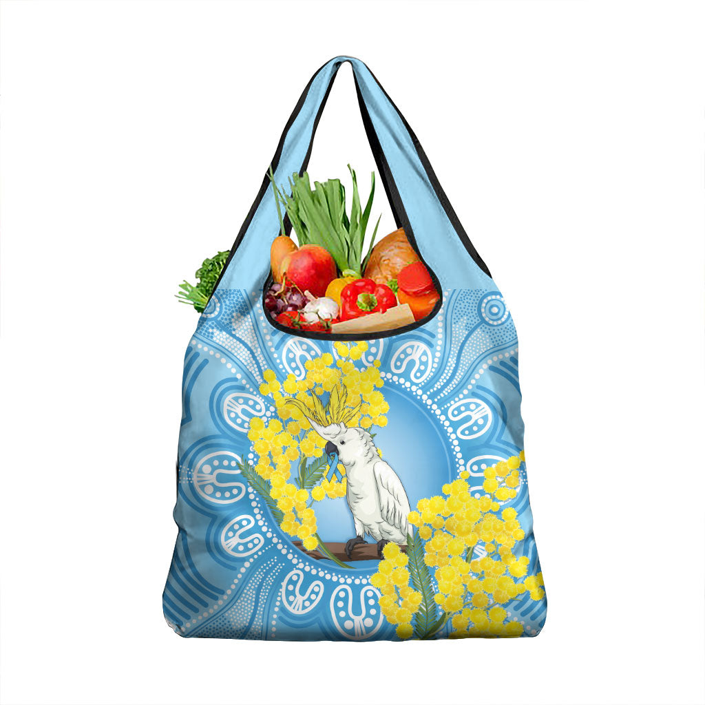 World Diabetes Day Australia Grocery Bag Yellow-crested Cockatoo Golden Wattle Aboriginal