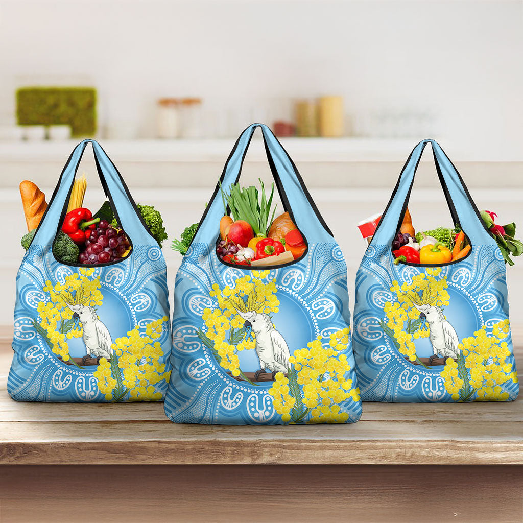 World Diabetes Day Australia Grocery Bag Yellow-crested Cockatoo Golden Wattle Aboriginal