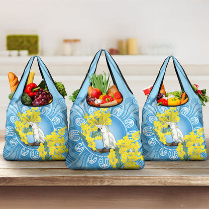 World Diabetes Day Australia Grocery Bag Yellow-crested Cockatoo Golden Wattle Aboriginal