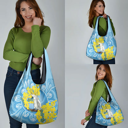World Diabetes Day Australia Grocery Bag Yellow-crested Cockatoo Golden Wattle Aboriginal