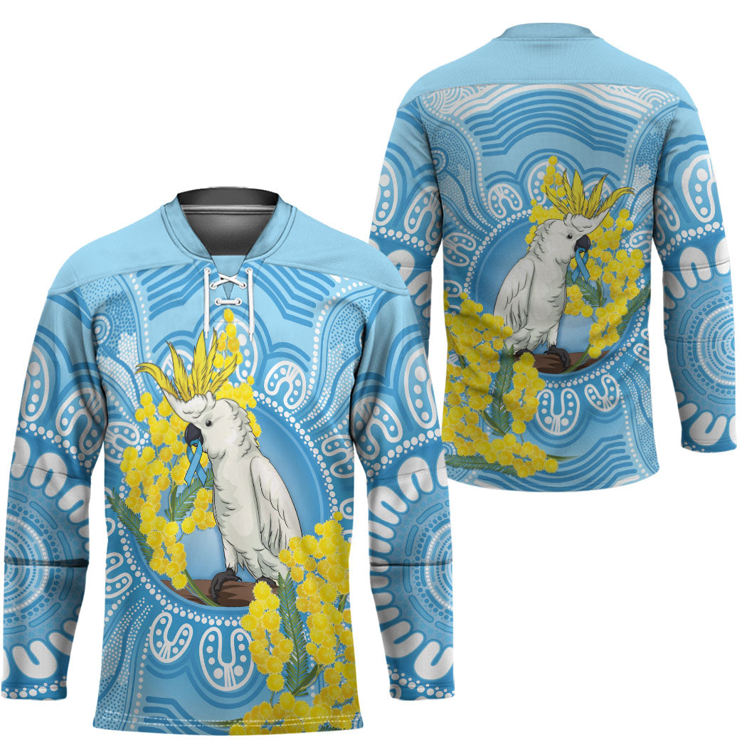World Diabetes Day Australia Hockey Jersey Yellow-crested Cockatoo Golden Wattle Aboriginal