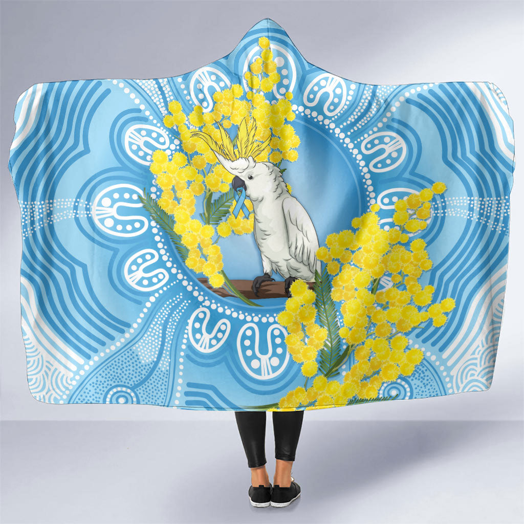 World Diabetes Day Australia Hooded Blanket Yellow-crested Cockatoo Golden Wattle Aboriginal