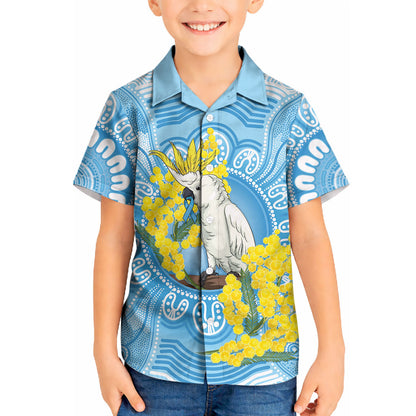 World Diabetes Day Australia Kid Hawaiian Shirt Yellow-crested Cockatoo Golden Wattle Aboriginal