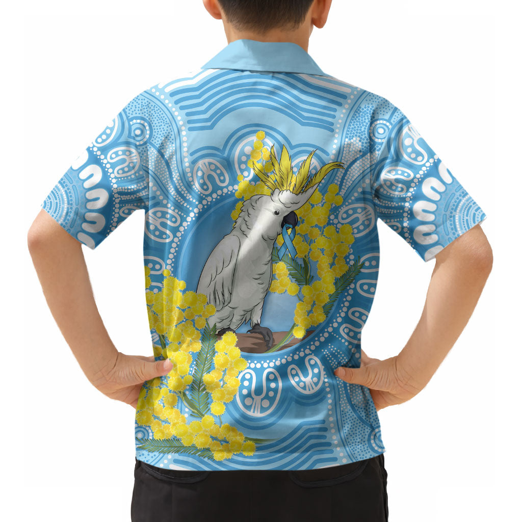 World Diabetes Day Australia Kid Hawaiian Shirt Yellow-crested Cockatoo Golden Wattle Aboriginal