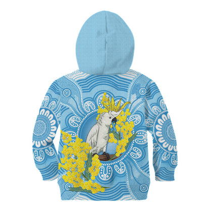 World Diabetes Day Australia Kid Hoodie Yellow-crested Cockatoo Golden Wattle Aboriginal