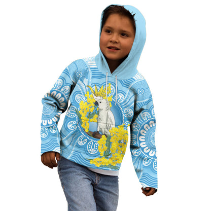 World Diabetes Day Australia Kid Hoodie Yellow-crested Cockatoo Golden Wattle Aboriginal