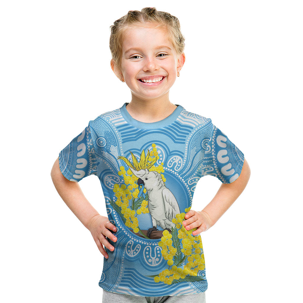 World Diabetes Day Australia Kid T Shirt Yellow-crested Cockatoo Golden Wattle Aboriginal