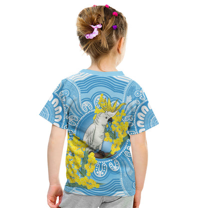 World Diabetes Day Australia Kid T Shirt Yellow-crested Cockatoo Golden Wattle Aboriginal