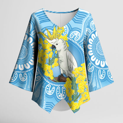 World Diabetes Day Australia Kimono Sleeve Blouse Yellow-crested Cockatoo Golden Wattle Aboriginal