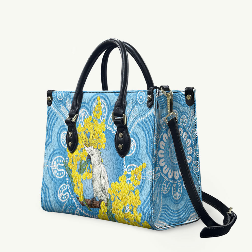 World Diabetes Day Australia Leather Bag Yellow-crested Cockatoo Golden Wattle Aboriginal
