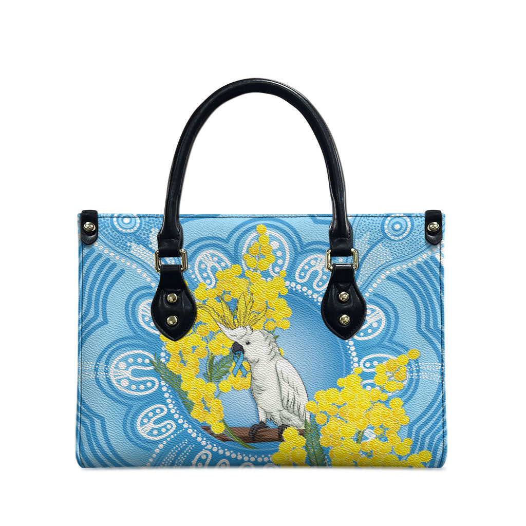 World Diabetes Day Australia Leather Bag Yellow-crested Cockatoo Golden Wattle Aboriginal