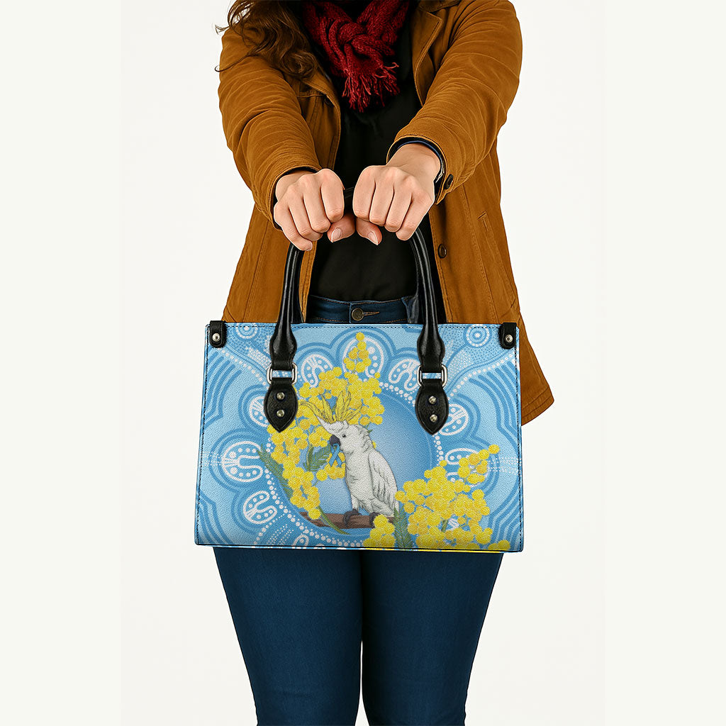 World Diabetes Day Australia Leather Bag Yellow-crested Cockatoo Golden Wattle Aboriginal