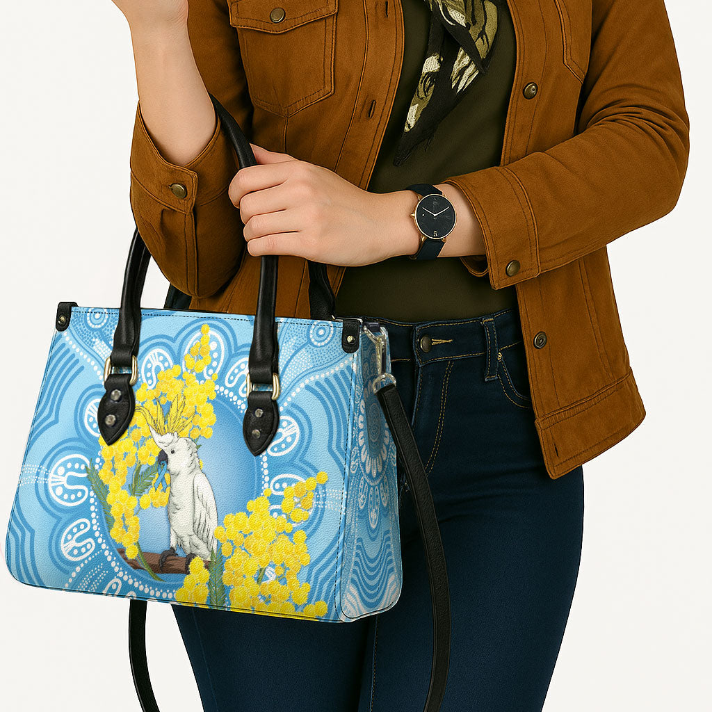 World Diabetes Day Australia Leather Bag Yellow-crested Cockatoo Golden Wattle Aboriginal