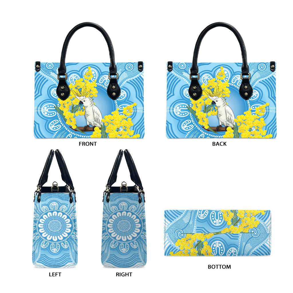 World Diabetes Day Australia Leather Bag Yellow-crested Cockatoo Golden Wattle Aboriginal