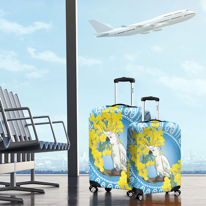World Diabetes Day Australia Luggage Cover Yellow-crested Cockatoo Golden Wattle Aboriginal