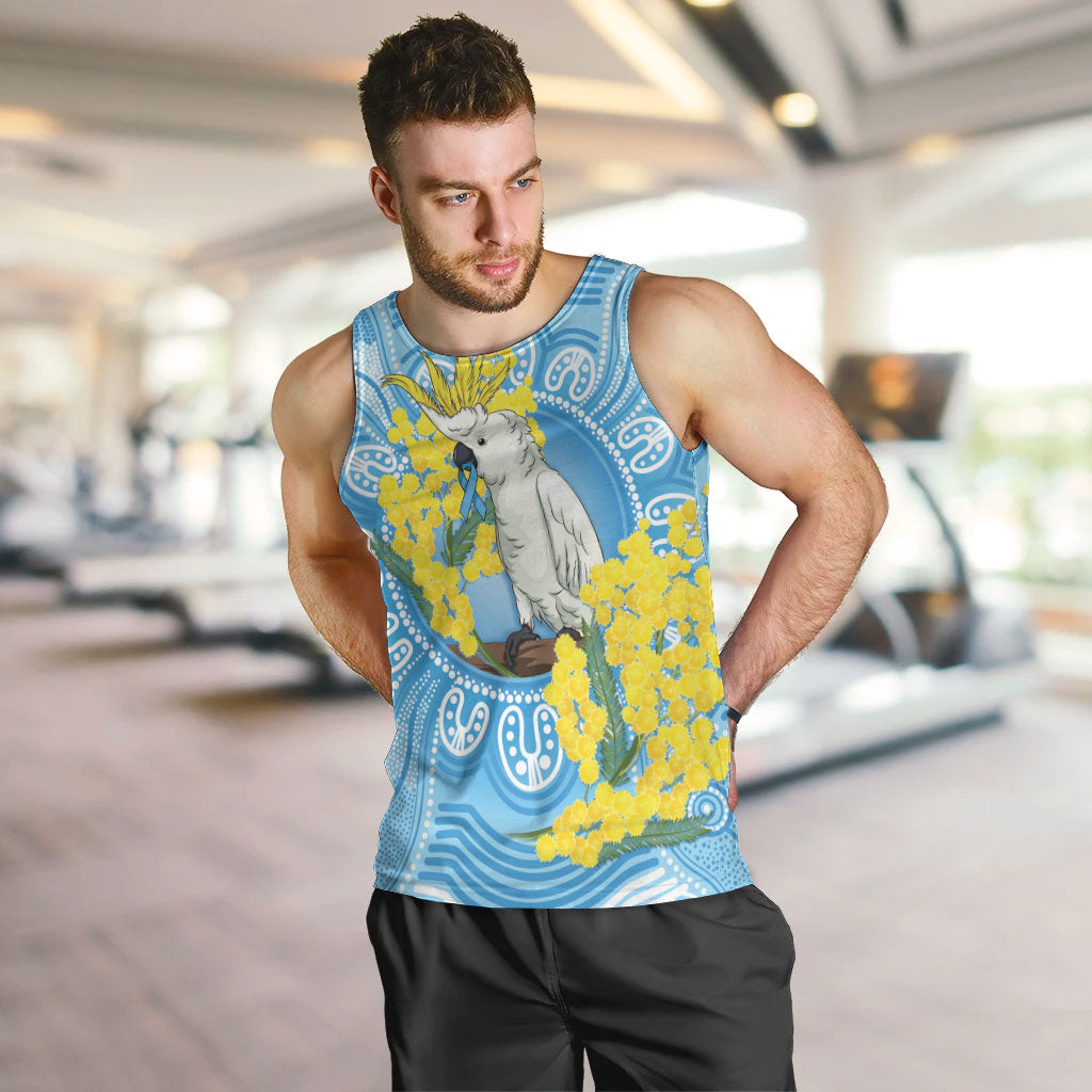 World Diabetes Day Australia Men Tank Top Yellow-crested Cockatoo Golden Wattle Aboriginal