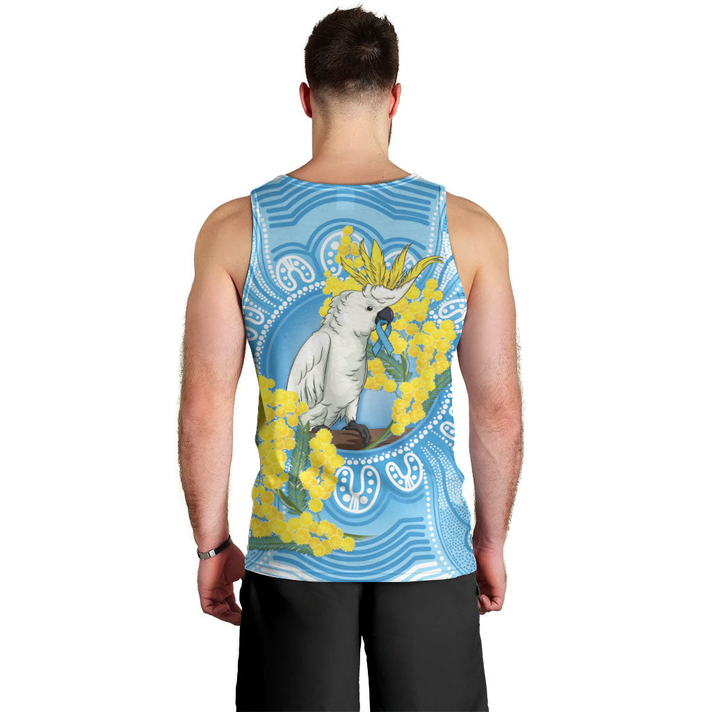 World Diabetes Day Australia Men Tank Top Yellow-crested Cockatoo Golden Wattle Aboriginal
