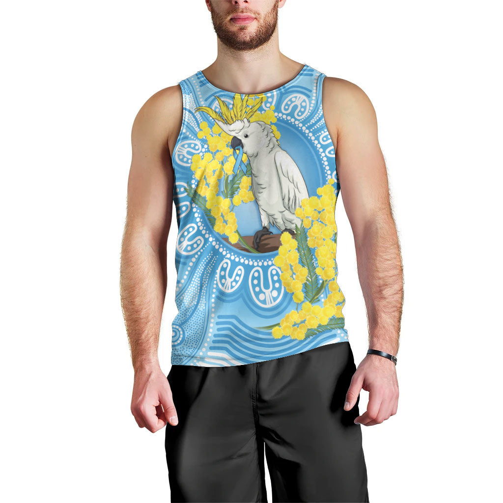 World Diabetes Day Australia Men Tank Top Yellow-crested Cockatoo Golden Wattle Aboriginal