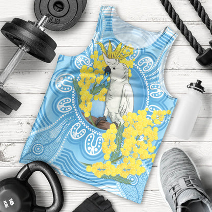 World Diabetes Day Australia Men Tank Top Yellow-crested Cockatoo Golden Wattle Aboriginal