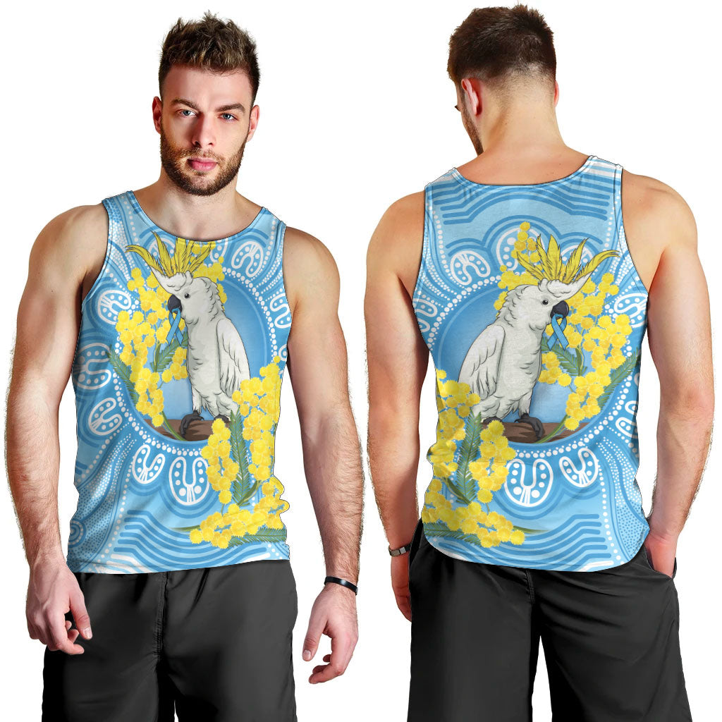 World Diabetes Day Australia Men Tank Top Yellow-crested Cockatoo Golden Wattle Aboriginal