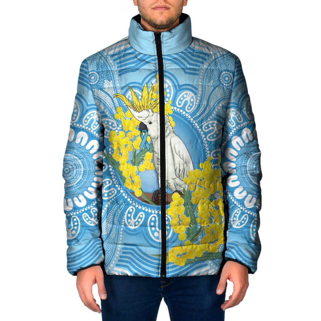 World Diabetes Day Australia Padded Jacket Yellow-crested Cockatoo Golden Wattle Aboriginal