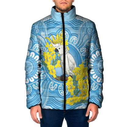 World Diabetes Day Australia Padded Jacket Yellow-crested Cockatoo Golden Wattle Aboriginal