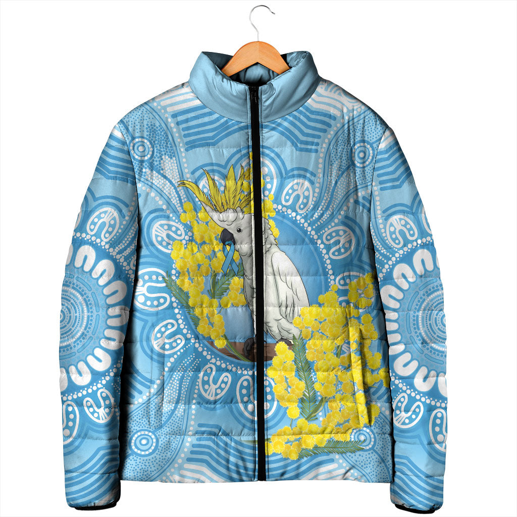 World Diabetes Day Australia Padded Jacket Yellow-crested Cockatoo Golden Wattle Aboriginal
