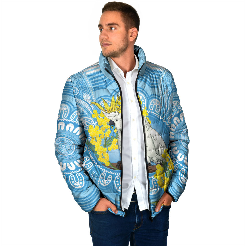 World Diabetes Day Australia Padded Jacket Yellow-crested Cockatoo Golden Wattle Aboriginal