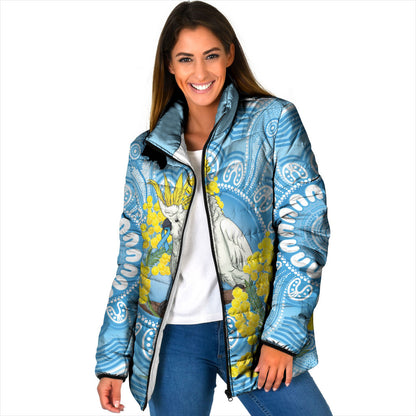 World Diabetes Day Australia Padded Jacket Yellow-crested Cockatoo Golden Wattle Aboriginal