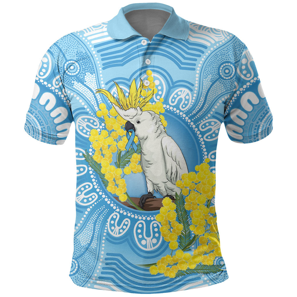 World Diabetes Day Australia Polo Shirt Yellow-crested Cockatoo Golden Wattle Aboriginal