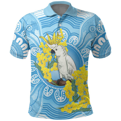World Diabetes Day Australia Polo Shirt Yellow-crested Cockatoo Golden Wattle Aboriginal