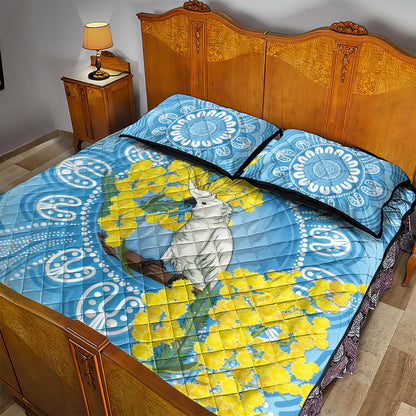 World Diabetes Day Australia Quilt Bed Set Yellow-crested Cockatoo Golden Wattle Aboriginal