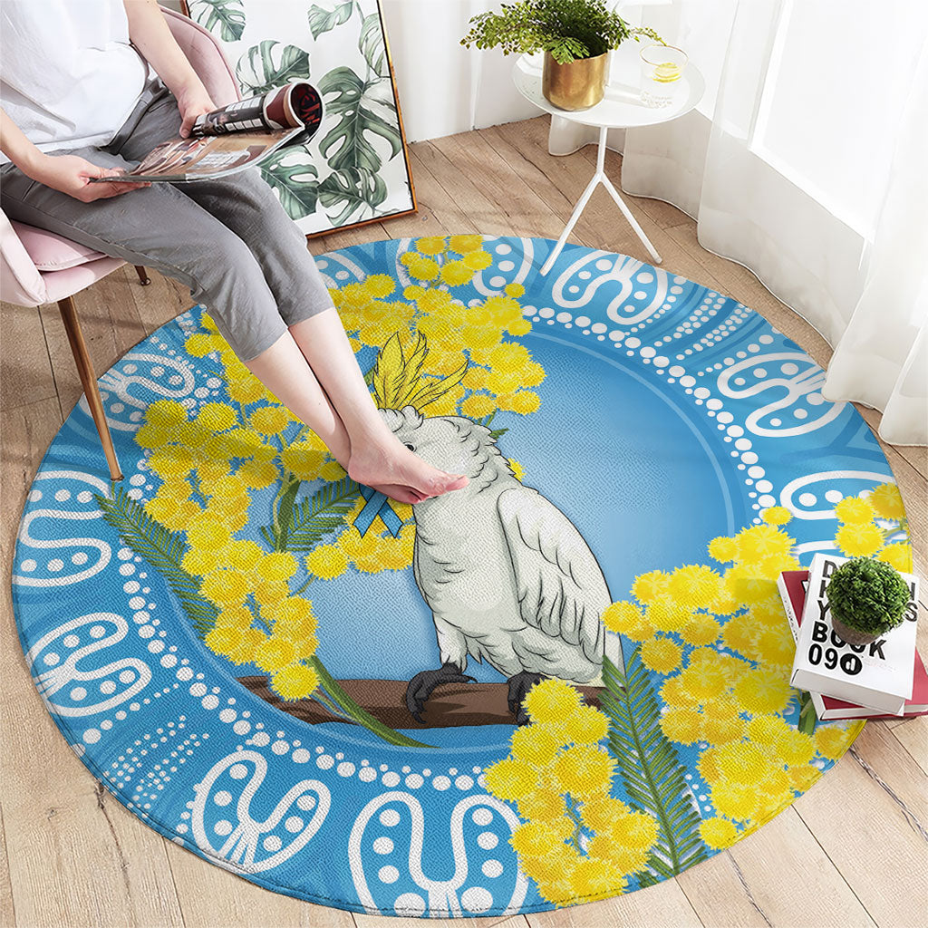 World Diabetes Day Australia Round Carpet Yellow-crested Cockatoo Golden Wattle Aboriginal
