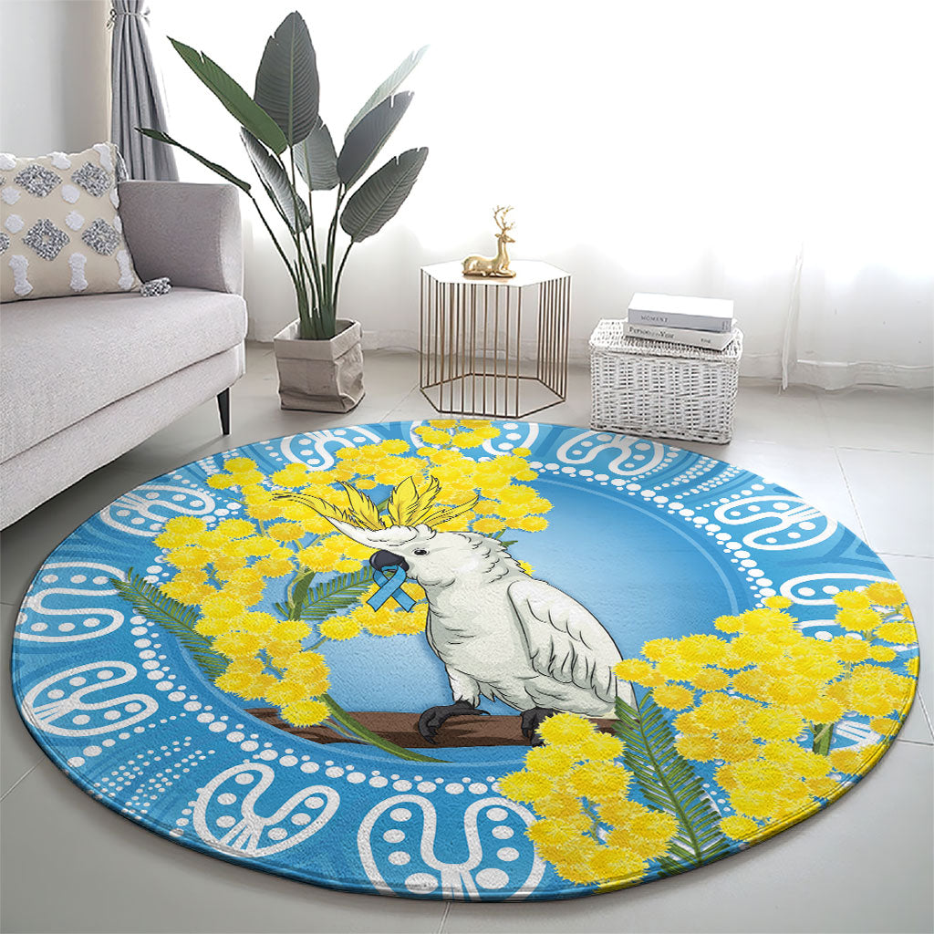 World Diabetes Day Australia Round Carpet Yellow-crested Cockatoo Golden Wattle Aboriginal