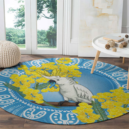 World Diabetes Day Australia Round Carpet Yellow-crested Cockatoo Golden Wattle Aboriginal