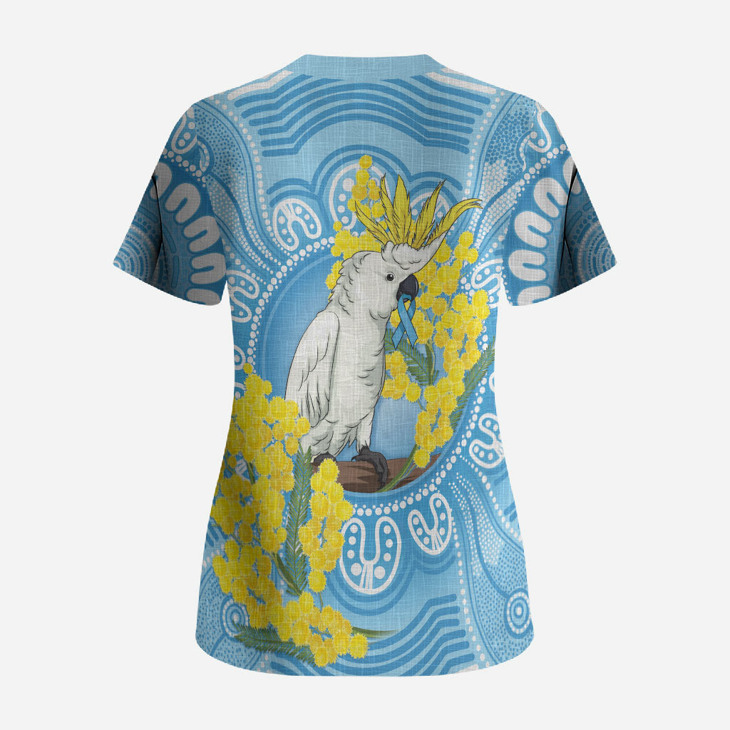 World Diabetes Day Australia Scrub Top Yellow-crested Cockatoo Golden Wattle Aboriginal