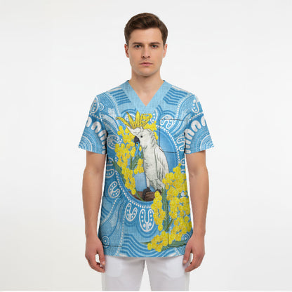 World Diabetes Day Australia Scrub Top Yellow-crested Cockatoo Golden Wattle Aboriginal