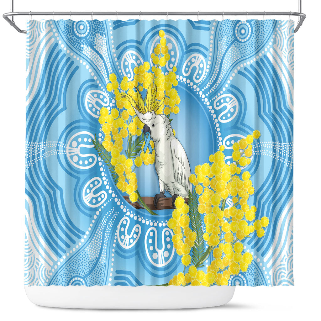 World Diabetes Day Australia Shower Curtain Yellow-crested Cockatoo Golden Wattle Aboriginal