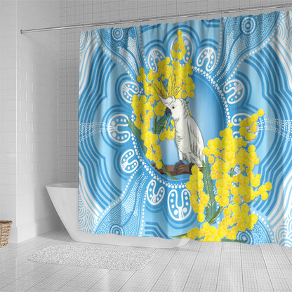 World Diabetes Day Australia Shower Curtain Yellow-crested Cockatoo Golden Wattle Aboriginal