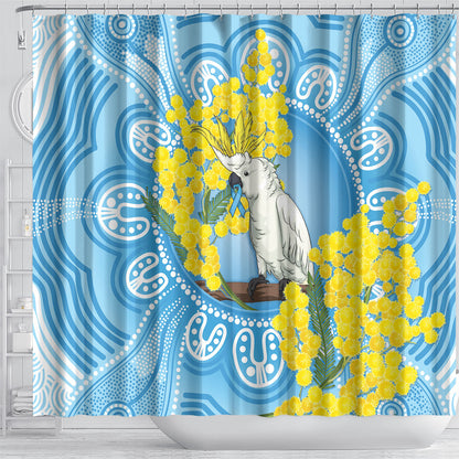 World Diabetes Day Australia Shower Curtain Yellow-crested Cockatoo Golden Wattle Aboriginal