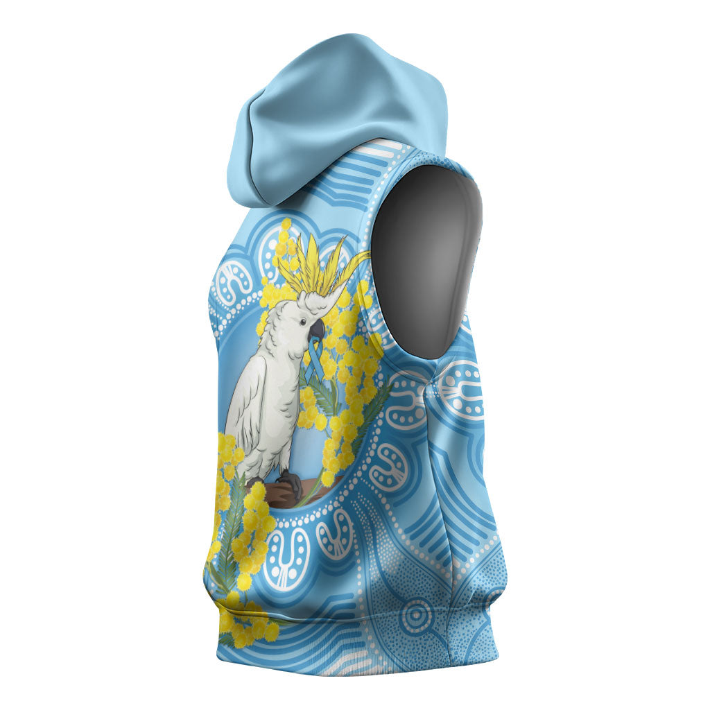 World Diabetes Day Australia Sleeveless Hoodie Yellow-crested Cockatoo Golden Wattle Aboriginal