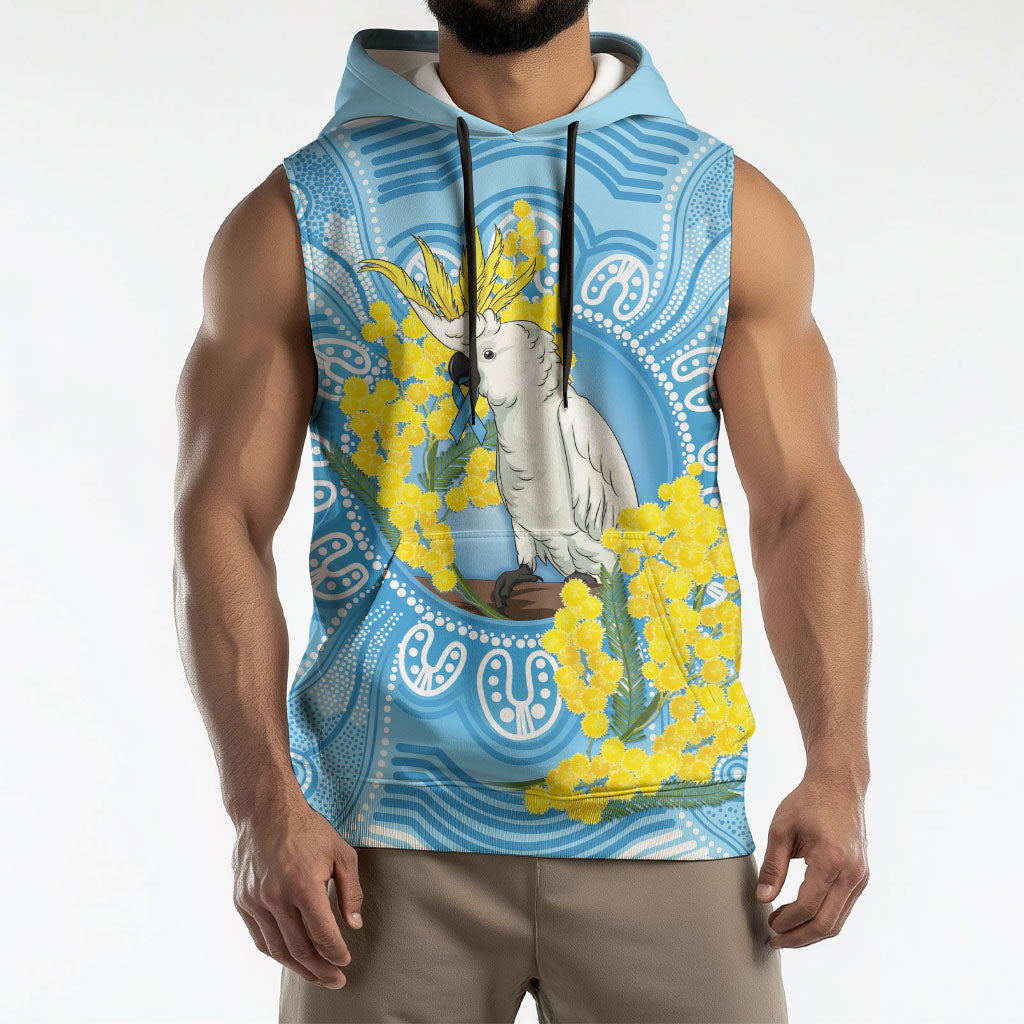 World Diabetes Day Australia Sleeveless Hoodie Yellow-crested Cockatoo Golden Wattle Aboriginal