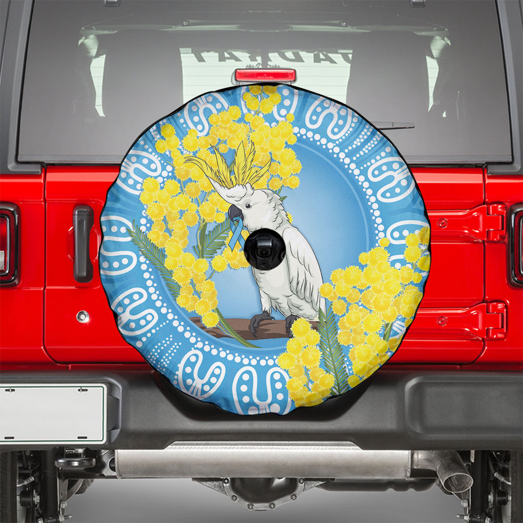 World Diabetes Day Australia Spare Tire Cover Yellow-crested Cockatoo Golden Wattle Aboriginal
