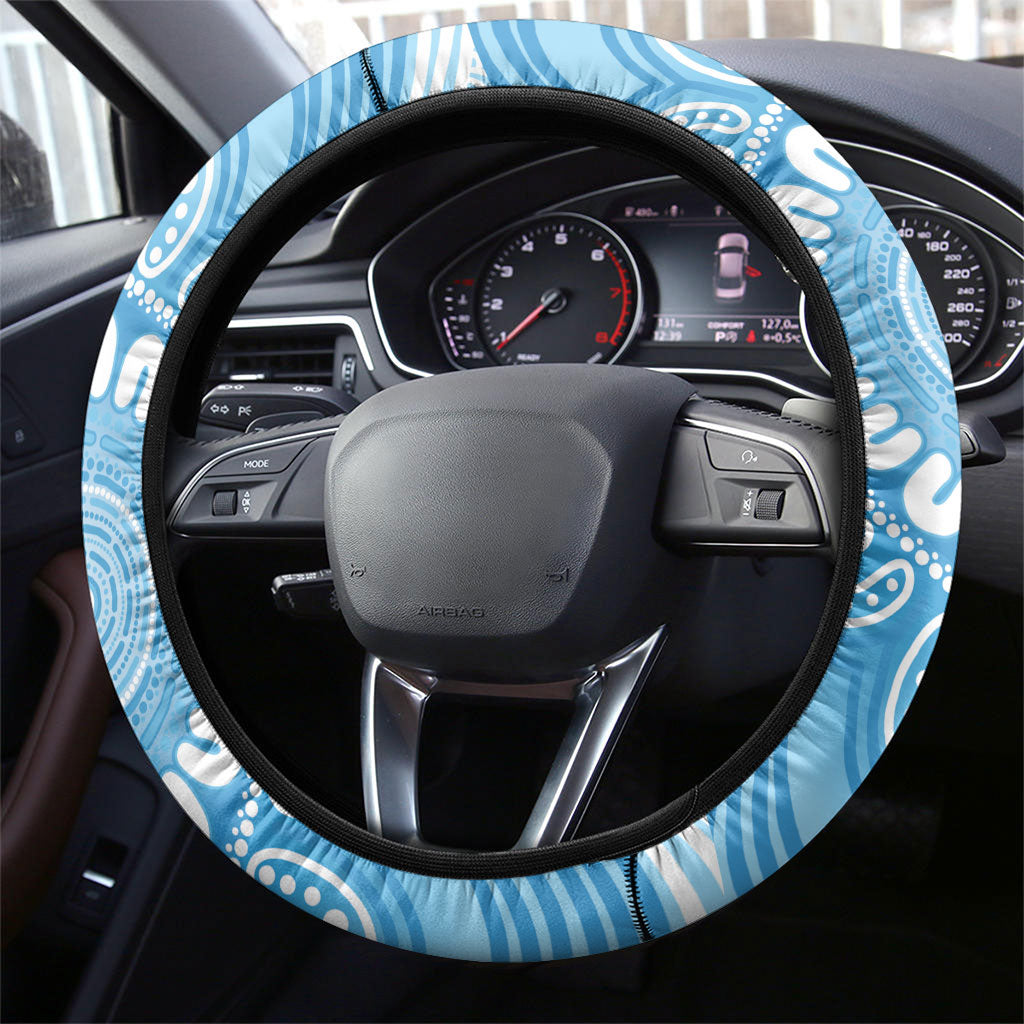 World Diabetes Day Australia Steering Wheel Cover Yellow-crested Cockatoo Golden Wattle Aboriginal