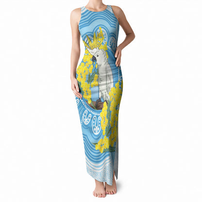 World Diabetes Day Australia Tank Maxi Dress Yellow-crested Cockatoo Golden Wattle Aboriginal