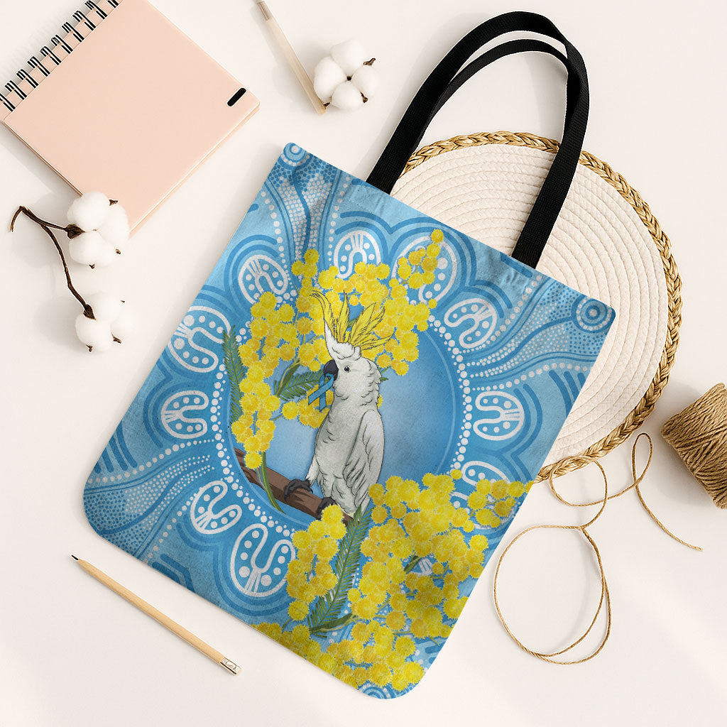 World Diabetes Day Australia Tote Bag Yellow-crested Cockatoo Golden Wattle Aboriginal