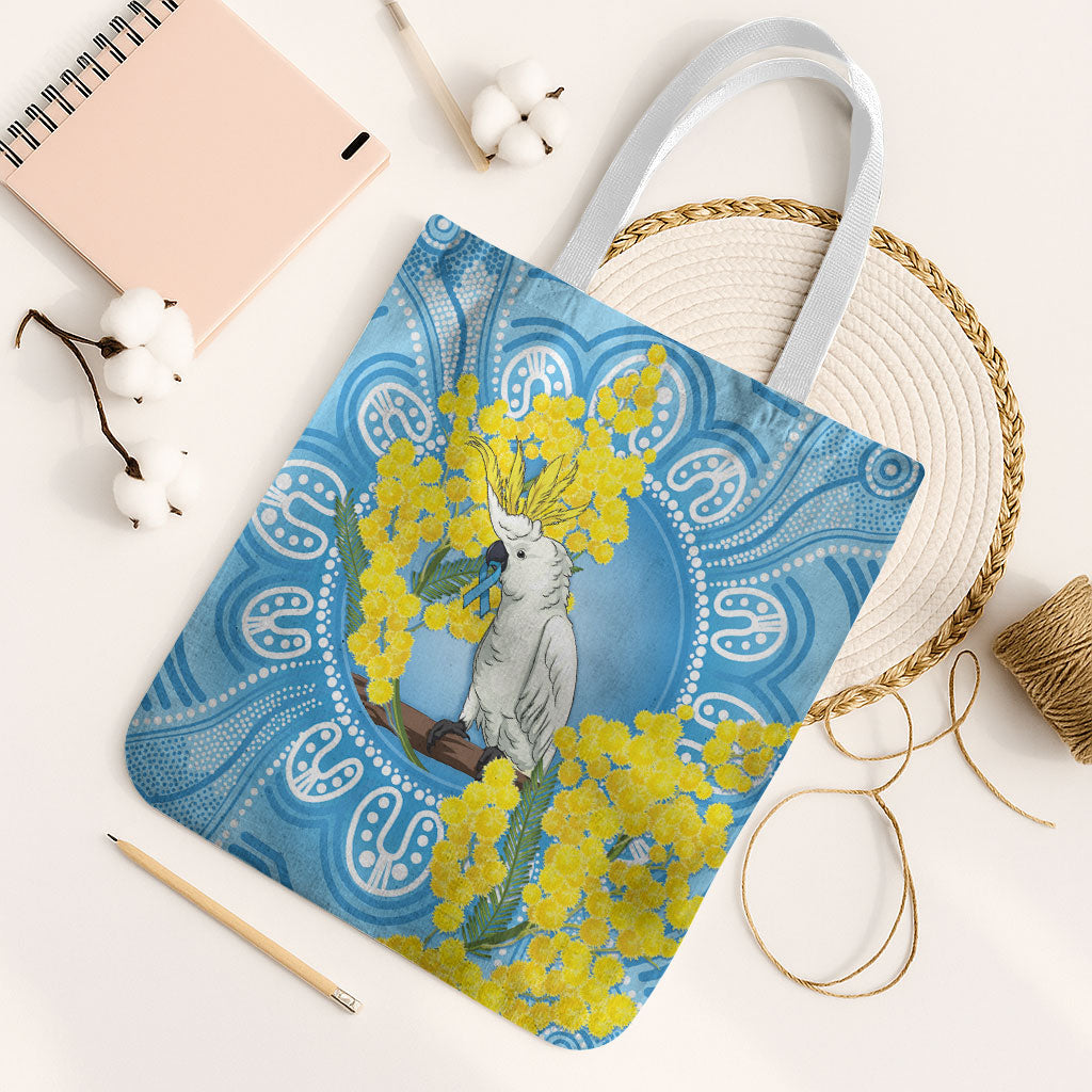 World Diabetes Day Australia Tote Bag Yellow-crested Cockatoo Golden Wattle Aboriginal