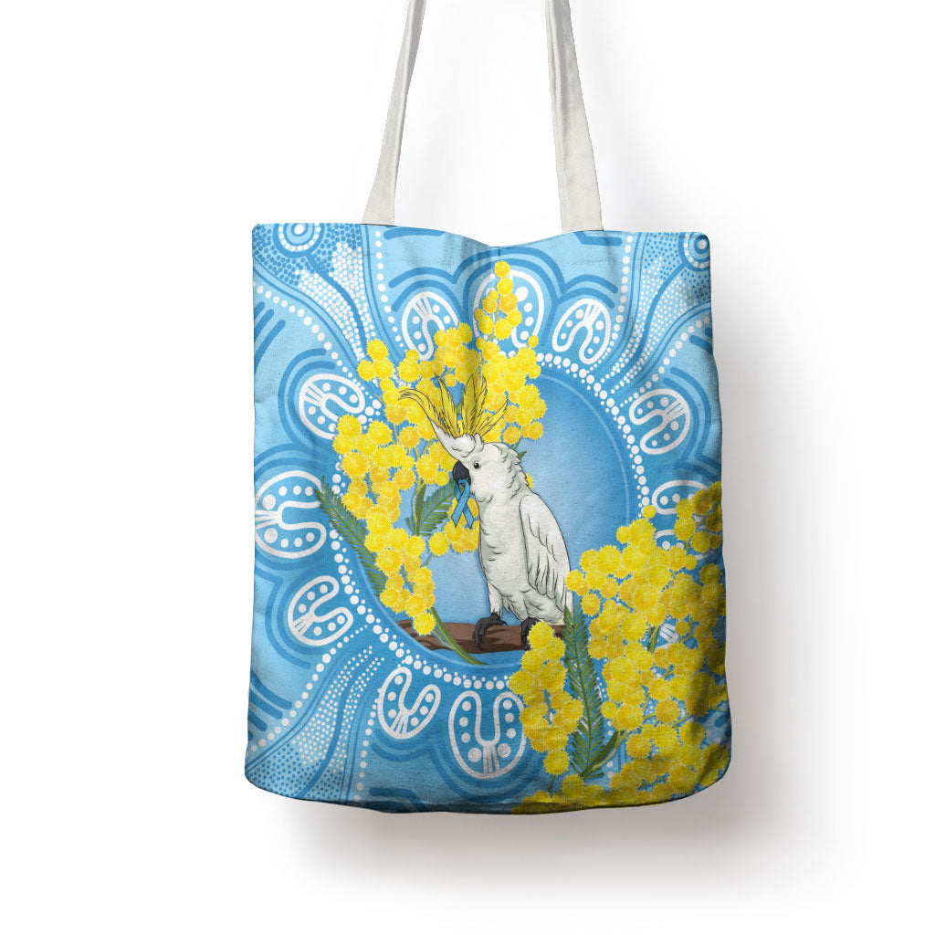 World Diabetes Day Australia Tote Bag Yellow-crested Cockatoo Golden Wattle Aboriginal