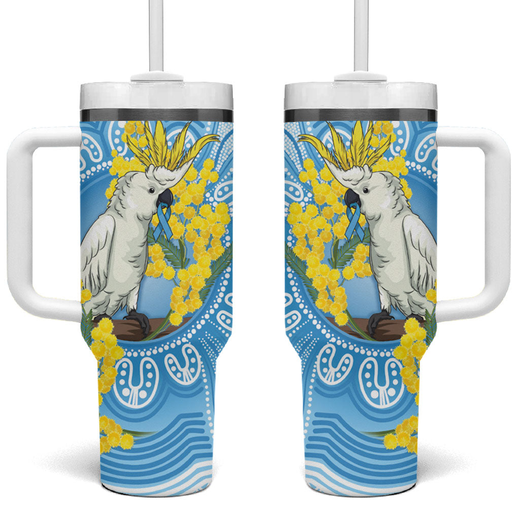 World Diabetes Day Australia Tumbler With Handle Yellow-crested Cockatoo Golden Wattle Aboriginal